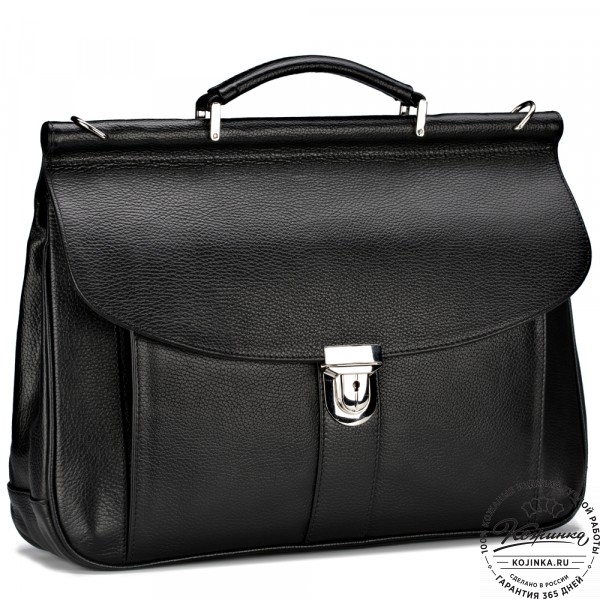 Кожаный портфель "Руби" (чёрный). фото 1